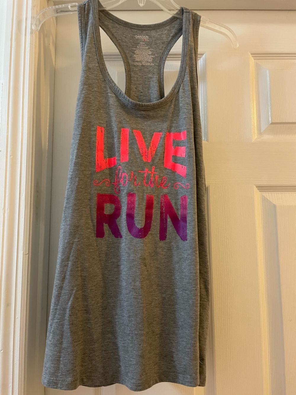 Danskin Now Medium Gray Heather Graphic Tank Top (0009)